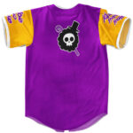 BSJ701 - One Piece Brook Character Design Violet Baseball Jersey SUB2