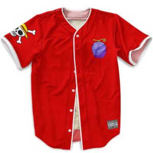 Devil Fruit Logo Luffy Wanted Poster Baseball Shirt (Kids & Adults)