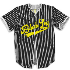 Black Leg Vinsmoke Sanji Logo Striped Black Baseball Jersey (Kids & Adults)