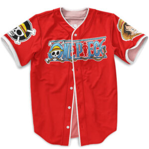 One Piece Monkey D. Luffy Red Baseball Jersey (Kids & Adults)
