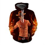 Funny One Piece Fiery D. Ace Cool Art Style Full Print 3D Design Hoodie (Kids & Adults)