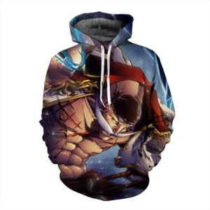 Funny One Piece White Beard Amazing Anime 3D Design Hoodie (Kids & Adults)