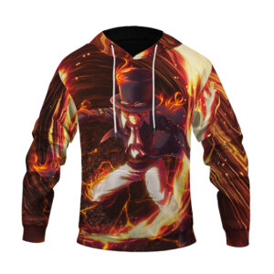 One Piece Sabo Fire Flame Power Artwork Dope Pullover Hoodie (Kids & Adults)