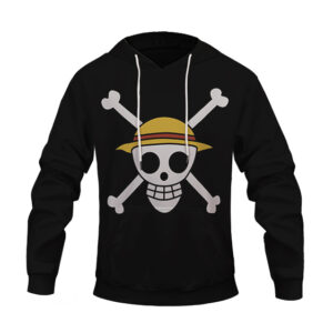 One Piece Minimalist Straw Hat Pirates Skull Logo Hoodie (Kids & Adults)