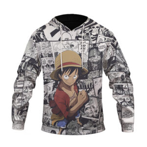 Monkey D. Luffy Comic Manga Strip Design Stylish Hoodie (Kids & Adults)