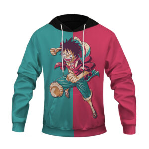 Monkey D. Luffy Fierce Attack Cool One Piece Hoodie Jacket (Kids & Adults)
