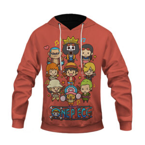 One Piece Straw Hat Pirates Members Cute Chibi Art Hoodie (Kids & Adults)