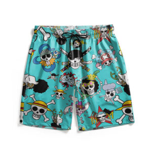 Straw Hat Pirate Icons Cool Men’s Beach Shorts (Kids & Adults)