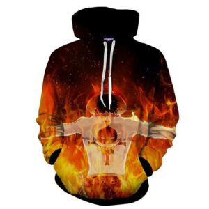 One Piece Awesome Ace Fire Fist White Beard Tattoo Hoodie (Kids & Adults)