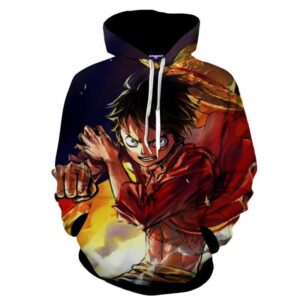 One Piece Cool Pirate King Luffy Pistol Skill Hoodie (Kids & Adults)