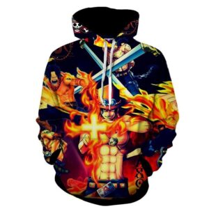 One Piece Monkey D Ace Fire Fist Burning Skill Hoodie (Kids & Adults)