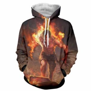 One Piece Portgas D. Ace Fire Fist Revenge Angry Realistic Design Hoodie (Kids & Adults)