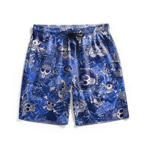 Straw Hat Pirates Crew Logo Blue Beach Shorts (Kids & Adults)