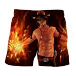 One Piece Fiery D. Ace Cool Art Style 3D Design Boardshorts (Kids & Adults)