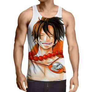 One Piece Fire Ace Smile Happy Cool Theme Design Tank Top (Kids & Adults)
