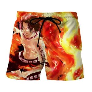 One Piece Handsome Monkey Ace Fire Fist Smiling Boardshorts (Kids & Adults)