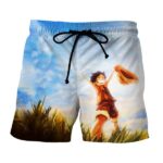 One Piece Happy Young Monkey D. Luffy Sunset Scenery Boardshorts (Kids & Adults)