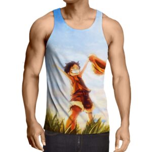 One Piece Happy Young Monkey D. Luffy Sunset Scenery Tank Top (Kids & Adults)