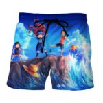 One Piece Monkey D Luff Ace Sabo Happy Playing Kids Boardshorts (Kids & Adults)