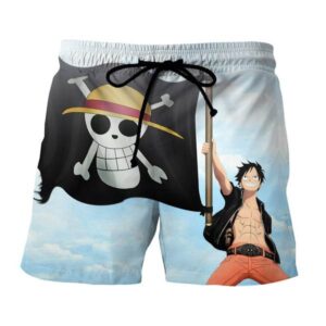 One Piece Monkey D Luffy Straw Hat Pirate Logo Boardshorts (Kids & Adults)