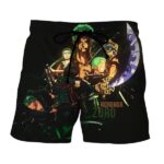 One Piece Roronoa Zoro Kid Grown Up Swordman Black Boardshorts (Kids & Adults)