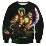 One Piece Roronoa Zoro Kid Grown Up Swordman Black Sweatshirt 1