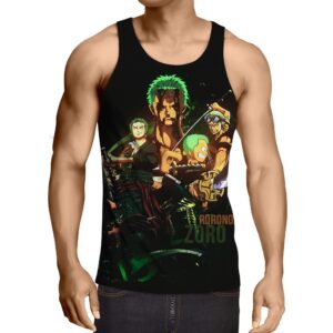 One Piece Roronoa Zoro Kid Grown Up Swordman Black Tank Top (Kids & Adults)