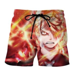 One Piece Sanji Black Leg Flamming Ablaze Orange Boardshorts (Kids & Adults)