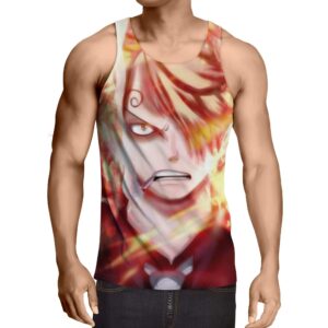 One Piece Sanji Black Leg Flamming Ablaze Orange Tank Top (Kids & Adults)