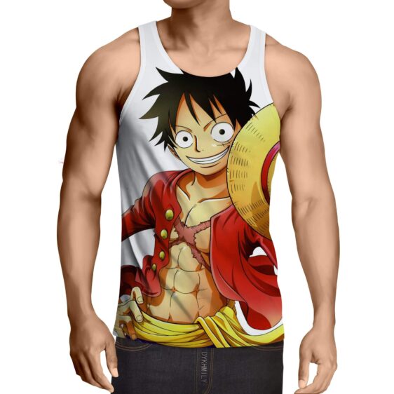 One Piece Straw Hat Monkey D Luffy Smiling Pirate Tank Top 1