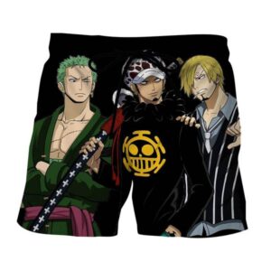 One Piece Zoro Law Sanji Straw Hat Pirate Symbol Boardshorts (Kids & Adults)