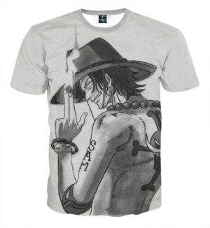 One Piece Ace Pencil Sketch Style Cool Design T-shirt (Kids & Adults)