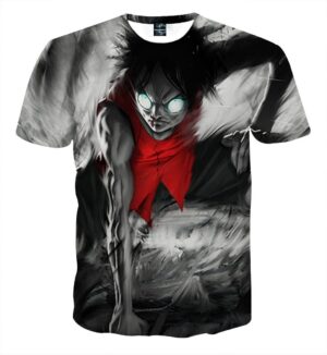 One Piece Aggressive Luffy Fighting Powerful Style T-shirt(Kids & Adults)