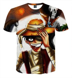 One Piece Anime Injured Monkey D Luffy Cool Stylish T-shirt (Kids & Adults)