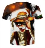 One Piece Anime Injured Monkey D Luffy Cool Stylish T-shirt1
