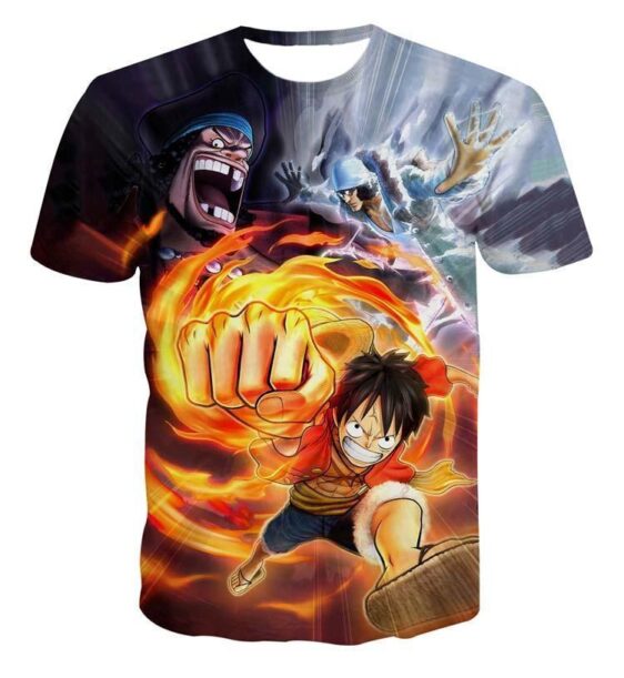 One Piece Pirate Warrior D.Luffy Marshall D.Teach Kuzan Characters T-shirt
