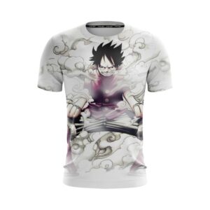 One Piece Straw Hat Luffy Gear Second Pose White T-Shirt (Kids & Adults)