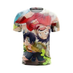 One Piece Straw Hat Luffy Playing With Portgas D Ace T-Shirt (Kids & Adults)