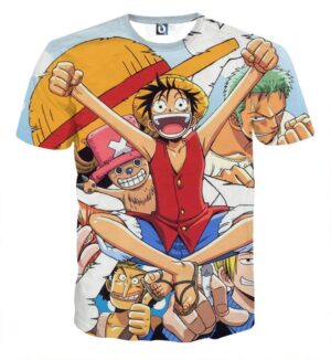 One Piece Straw Hat Pirates Crew Awesome Full Print Tshirt (Kids & Adults)