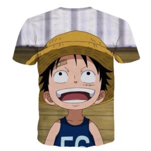 One Piece Super Cute Smiling Happy Young Straw Hat Luffy 3D T-Shirt (Kids & Adults)