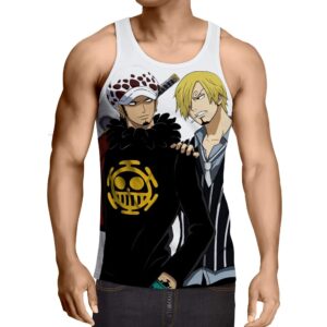 One Piece Trafalgar Law Black Leg Sanji Trendy White Tank Top (Kids & Adults)