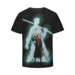One Piece Zoro Roronoa Swordman Pirate Bounty Hunter Vibrant Trending T-Shirt (Kids & Adults)