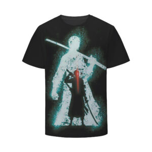 One Piece Zoro Roronoa Swordman Pirate Bounty Hunter Vibrant Trending T-Shirt (Kids & Adults)