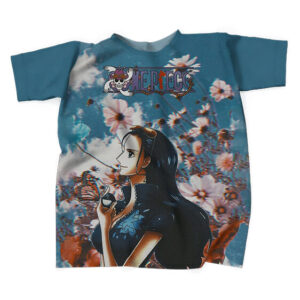 Nico Robin Retro Floral Design One Piece T-Shirt (Kids & Adults)